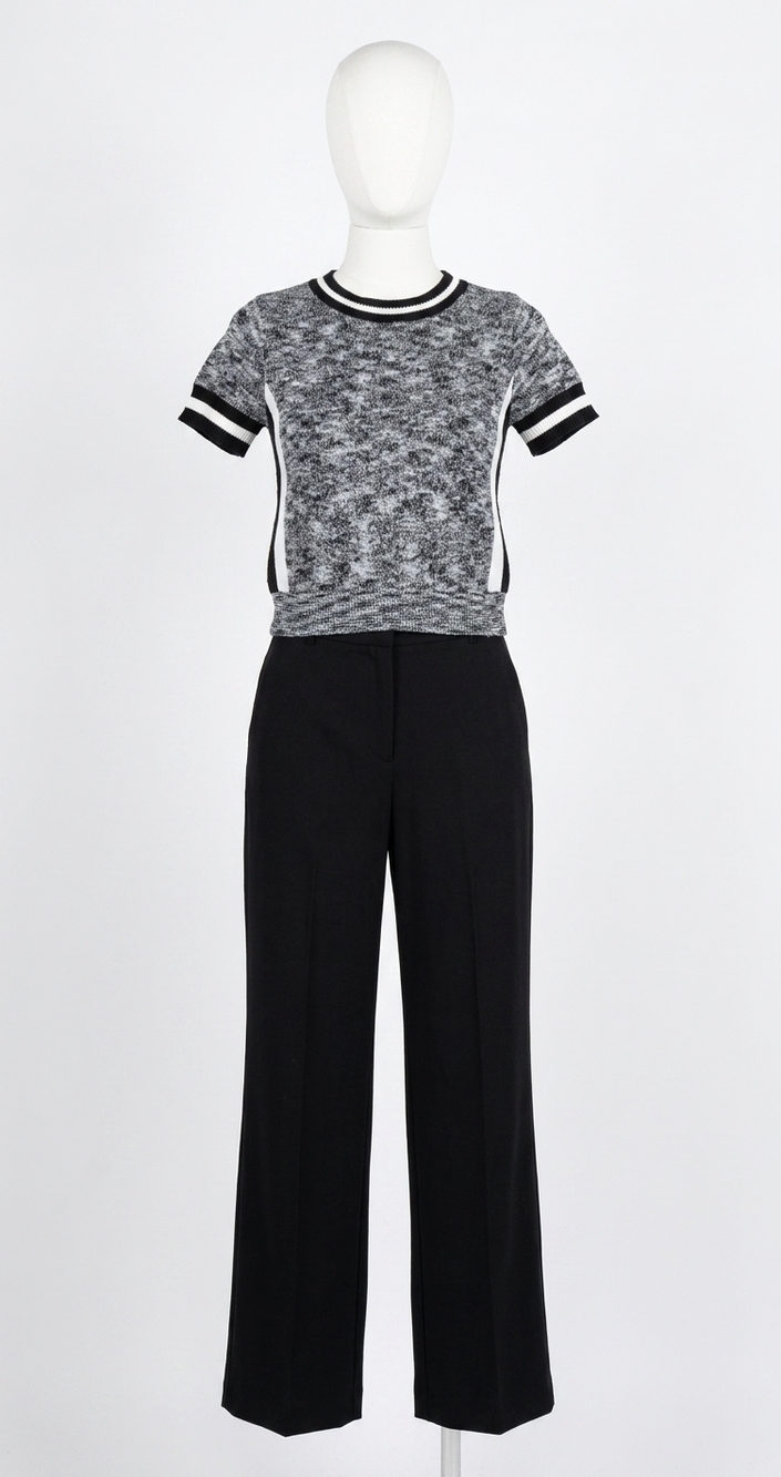 NEW CENTRAL PARK WEST luca melanged sweater shirt in black/white